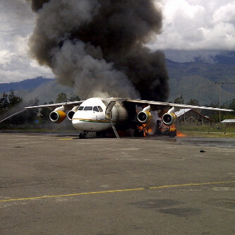 BAe 146 fire