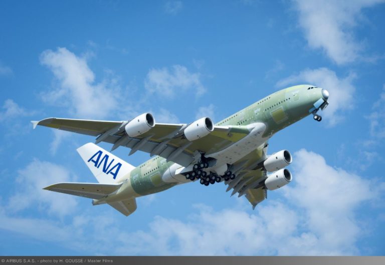 First ANA A380 take-off