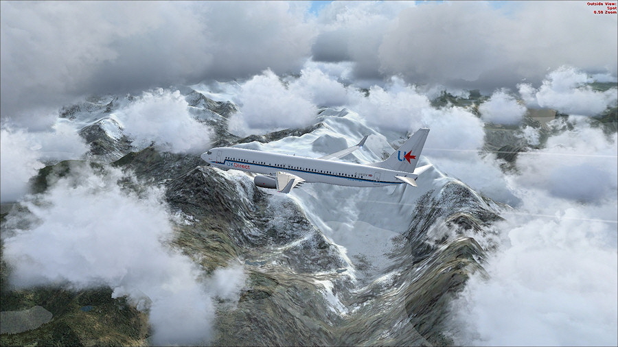 737 over the Swiss Alps