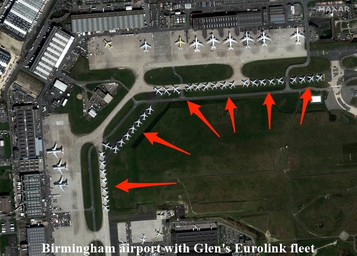 Birmingham airport with Glen's Eurolink fleet
