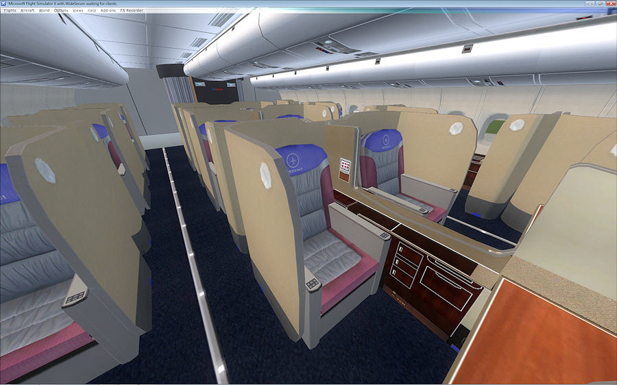 UKD A380 First class seats with UKD motif