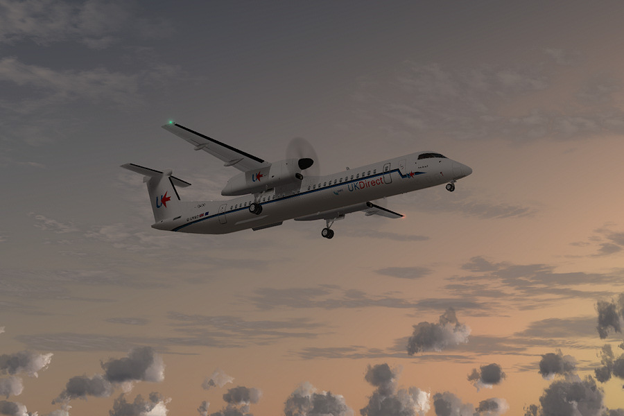 Dash-8 at sunset