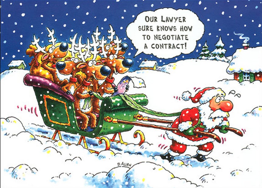 Santa pulling the sleigh