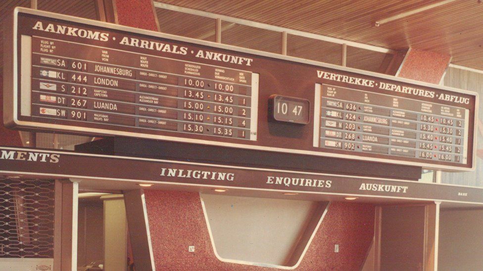 Solari board in Namibia airport1965